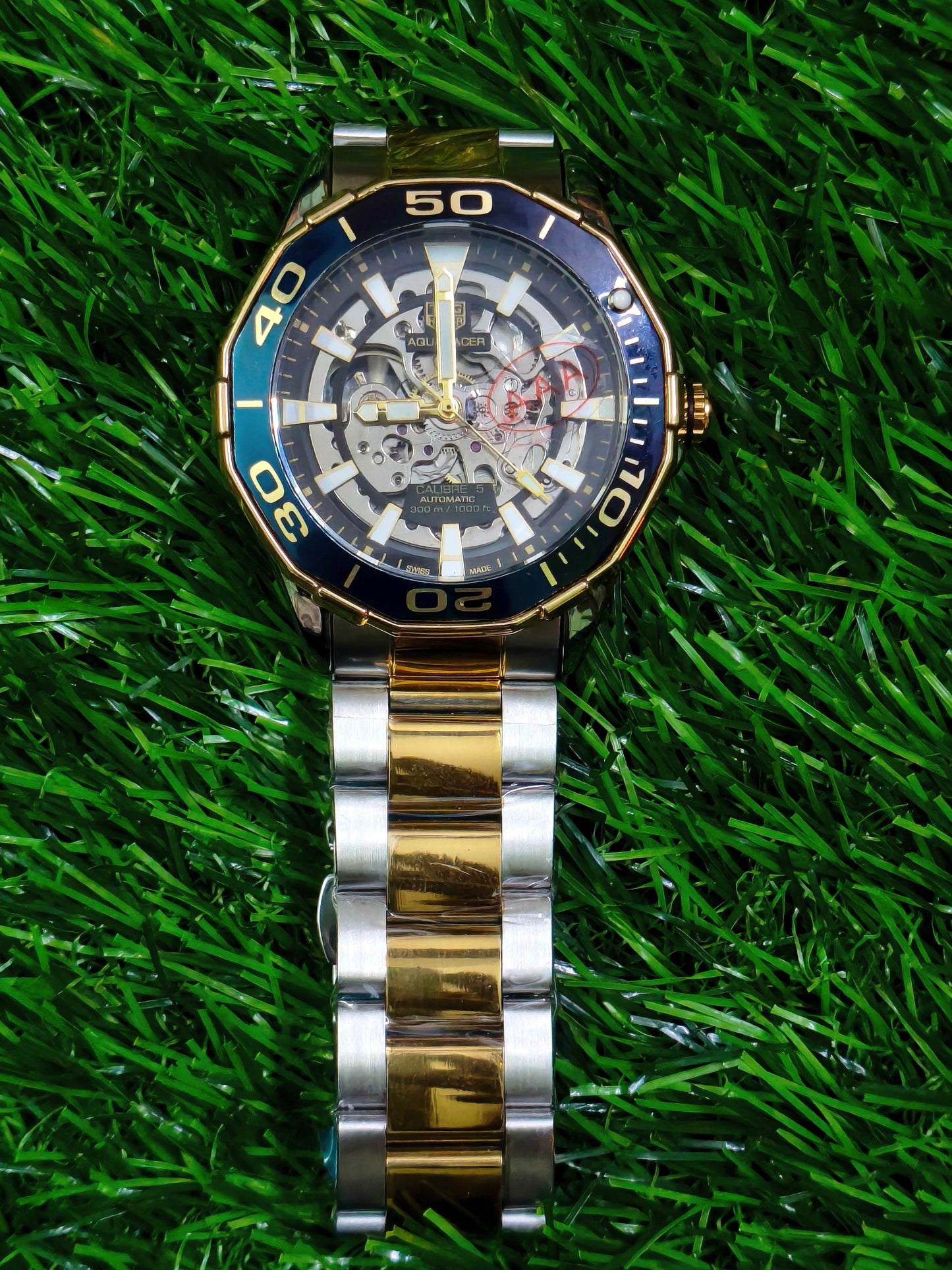 TAG Heuer Aquaracer Calibre 5 Automatic Skeleton – Blue & Gold