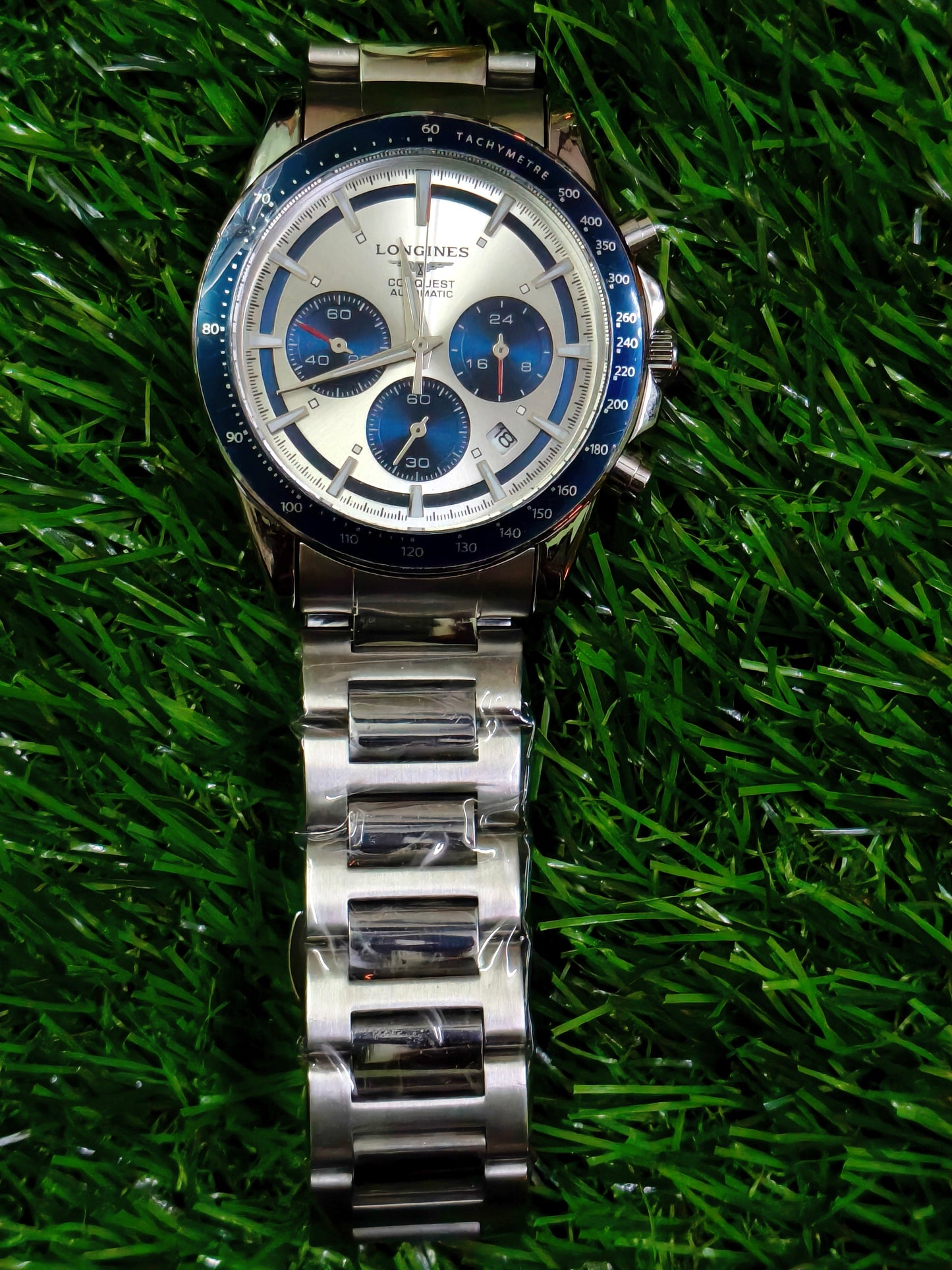 Longines Conquest Automatic Chronograph – Silver & Blue